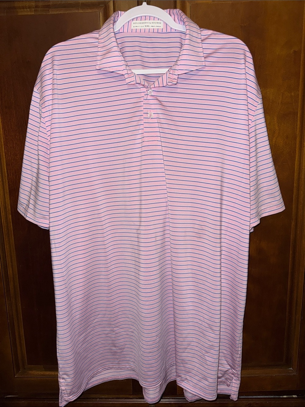 Holderness & Bourne The Springer Shirt Scotch Pink/White/Marlin Blue XXL